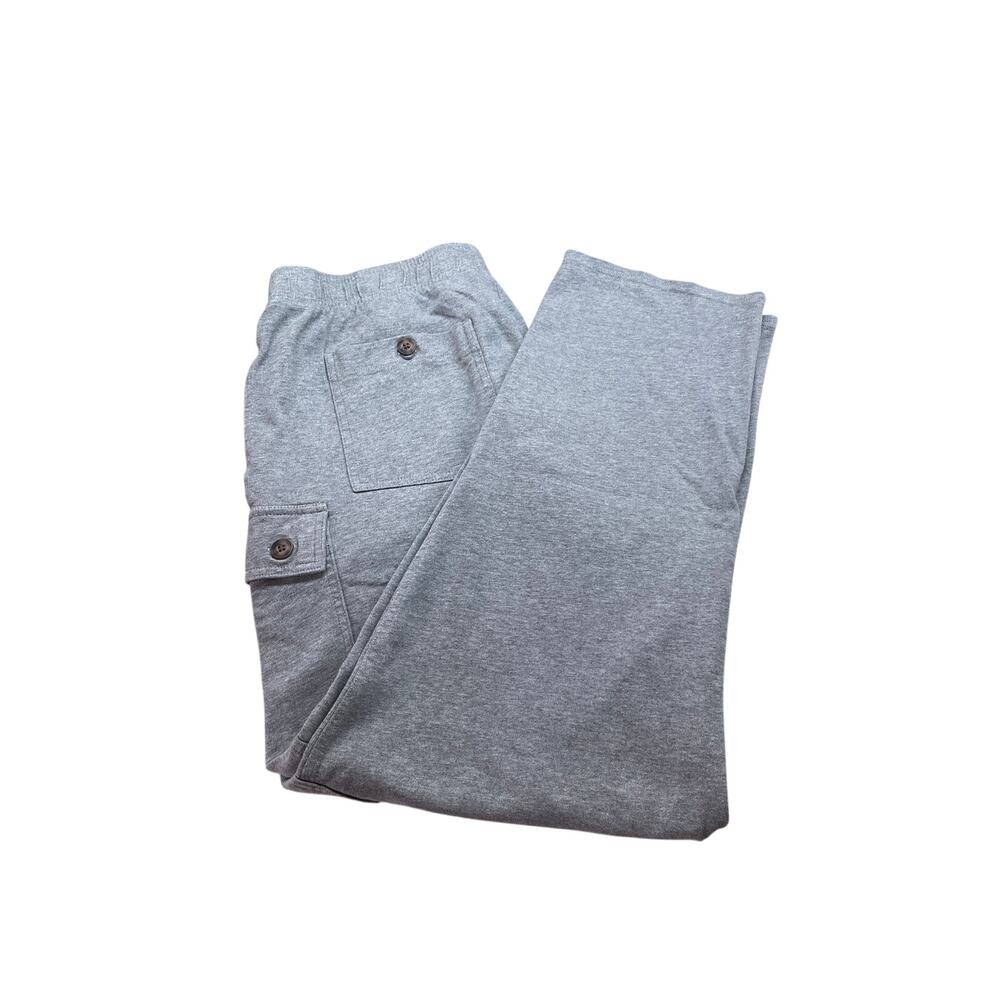Duluth Trading Co Sweatpants Men’s Large Light Gray Cargo Cotton Utility Pants
